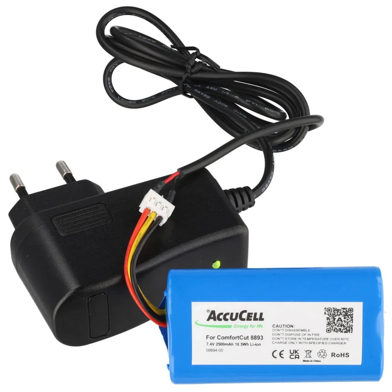 AccuCell Akku- und Ladegerätset für Gardena 08894-00 Akku, Gardena ComfortCut Akku-Set, für Gardena ComfortCut 8893, 8895 und Referenz 08894-00