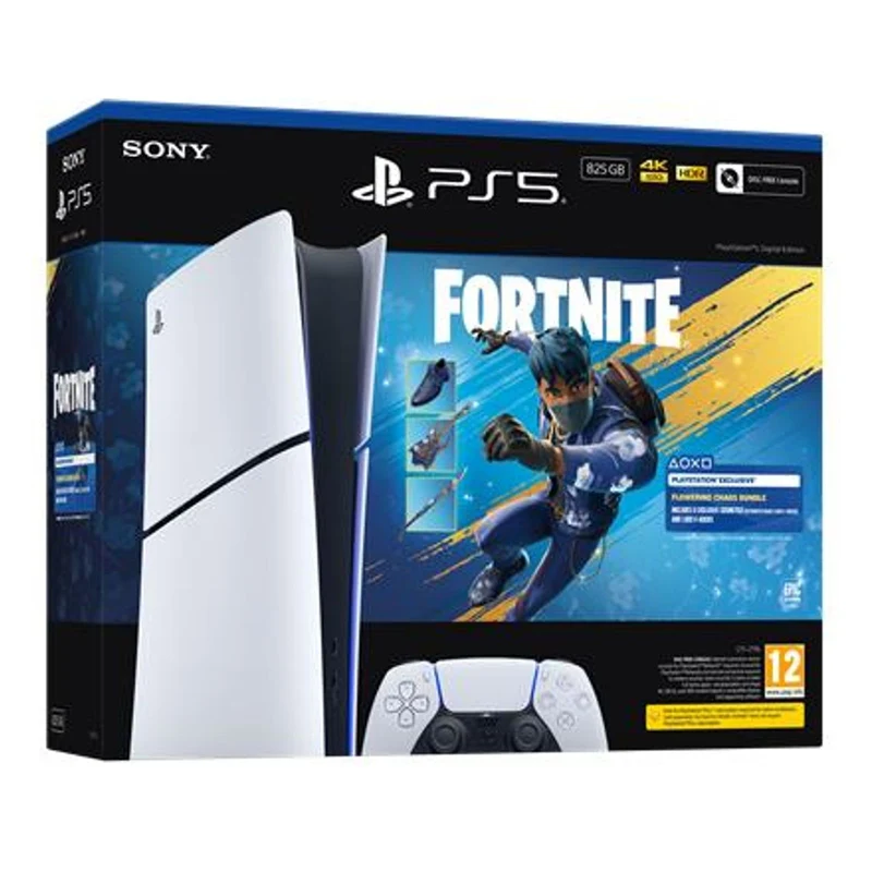 Sony PlayStation 5 Digital Edition - Fortnite Flowering Chaos Bundle 825 GB WLAN Schwarz, Weiß