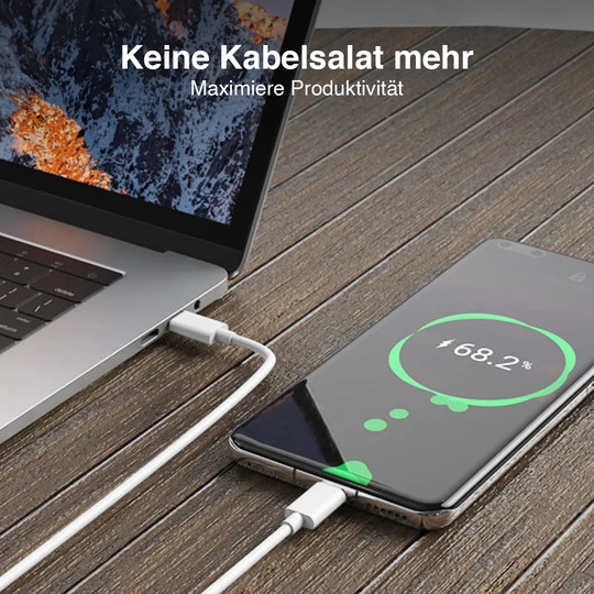 Schnellladendes USB Typ-C zu Typ-C Stromkabel (2 Meter)