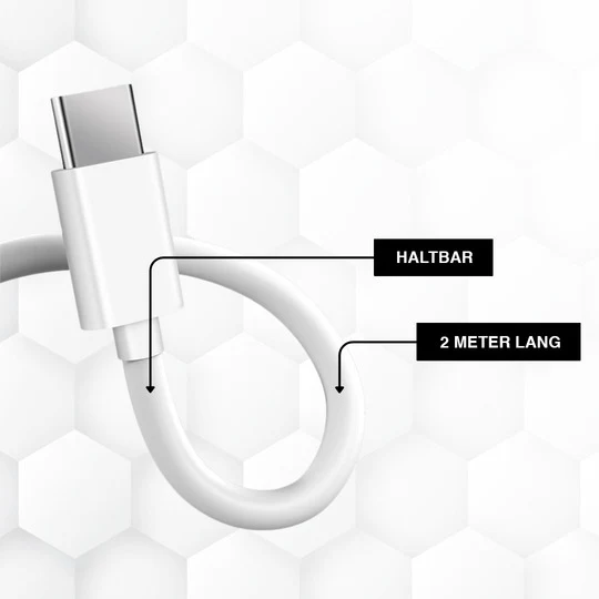 Schnellladendes USB Typ-C zu Typ-C Stromkabel (2 Meter)