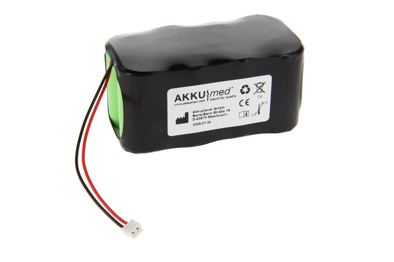 AKKUmed NC Akku passend für Terumo Infusionspumpe 171, 172 - 8N-1200SCK - 9,6 V 1900mAh 92x46x43 mm