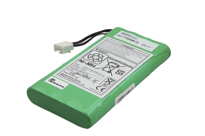 Fukuda Original NiMH Akku passend für Fukuda Denshi CardiMax FX-7101/ FX-7102/ FX-7542 - 9,6 V 3600mAh 137,8x69,7x18,9 mm