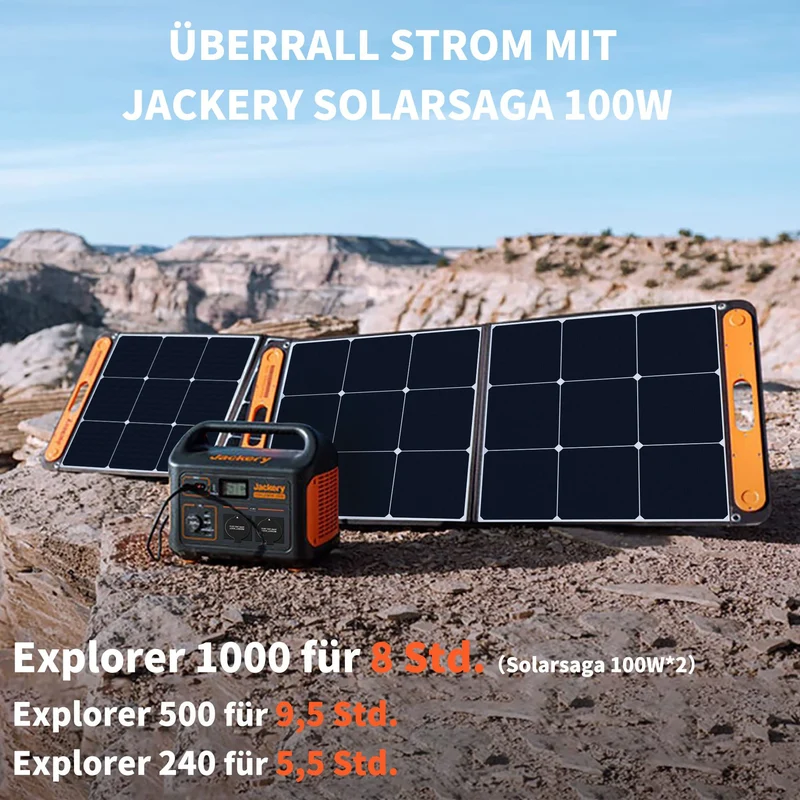 Jackery SolarSaga 100W Solarpanel (Generalüberholt)
