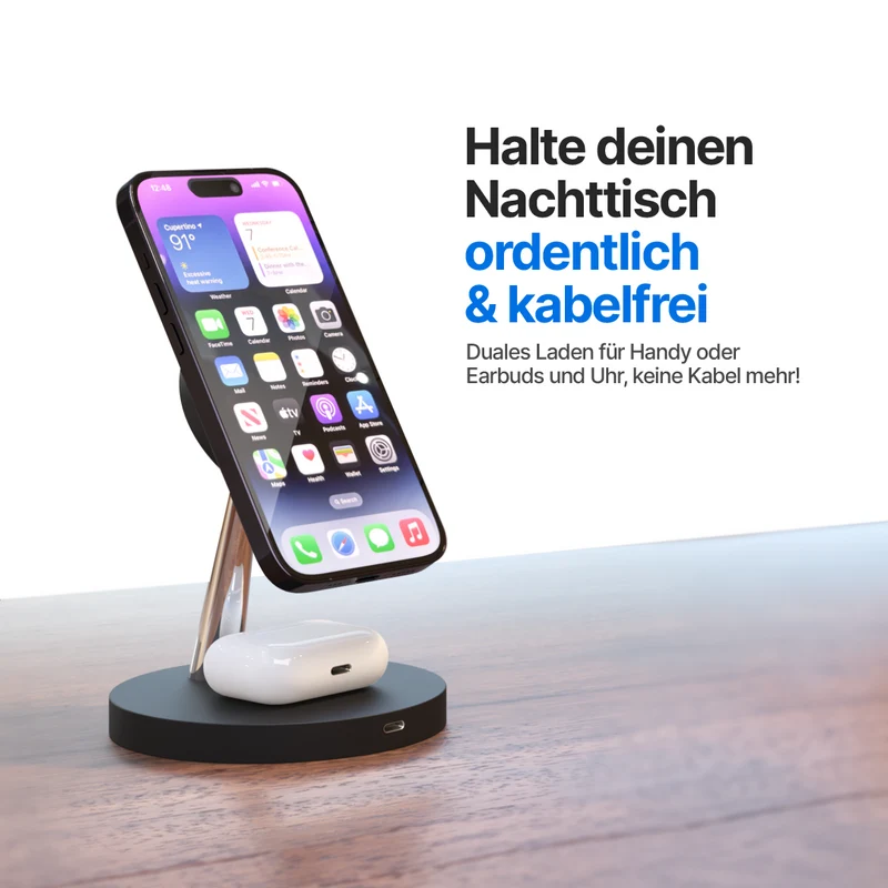 2 in 1 Kabellose Ladestation
