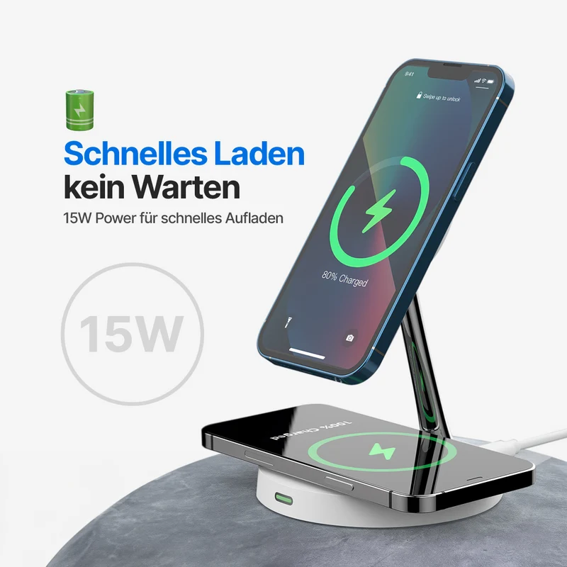 2 in 1 Kabellose Ladestation
