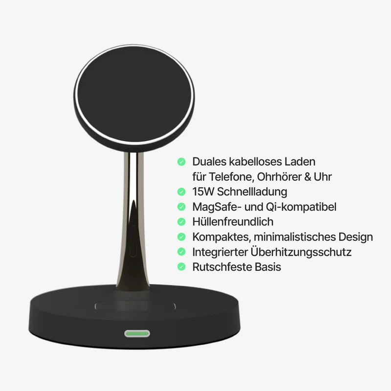 2 in 1 Kabellose Ladestation