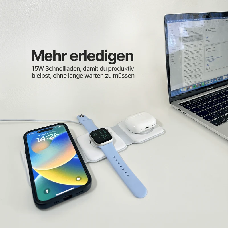 Faltbare 3 in 1 Kabellose Ladestation