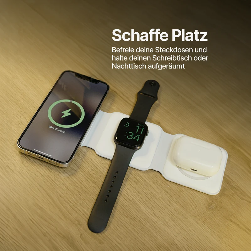 Faltbare 3 in 1 Kabellose Ladestation