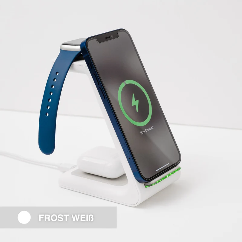 BlueBolt 3 in 1 Kabellose Ladestation, Apple, Samsung, Uhr, Airpods