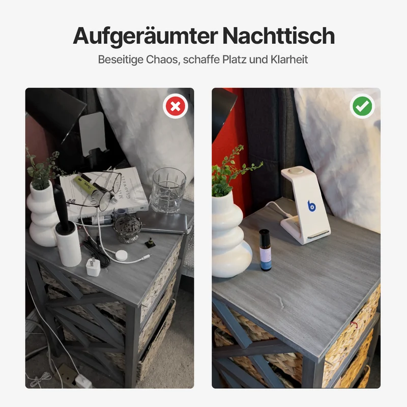 BlueBolt 3 in 1 Kabellose Ladestation, Apple, Samsung, Uhr, Airpods