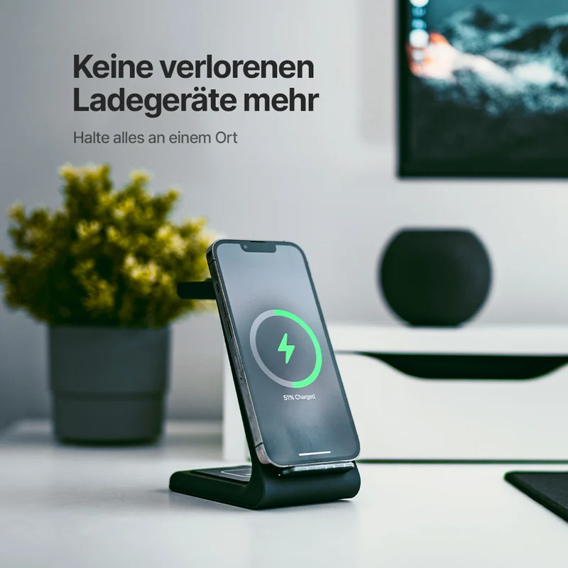 BlueBolt 3 in 1 Kabellose Ladestation, Apple, Samsung, Uhr, Airpods