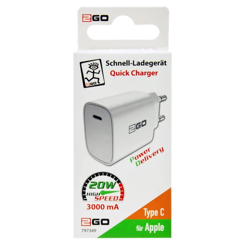 Netz-Ladegerät 100 V - 240 V - Power Delivery - 1 x USB Type-C - 20 W - 3600 mA - weiß