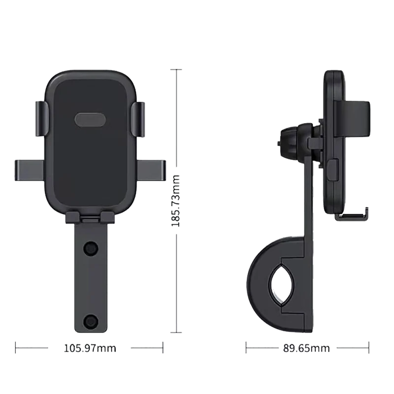 Fahrrad Handyhalterung "Comfort" - Einhandbedienung - mechanische Verriegelung - 67 mm - 95 mm Breite - schwarz