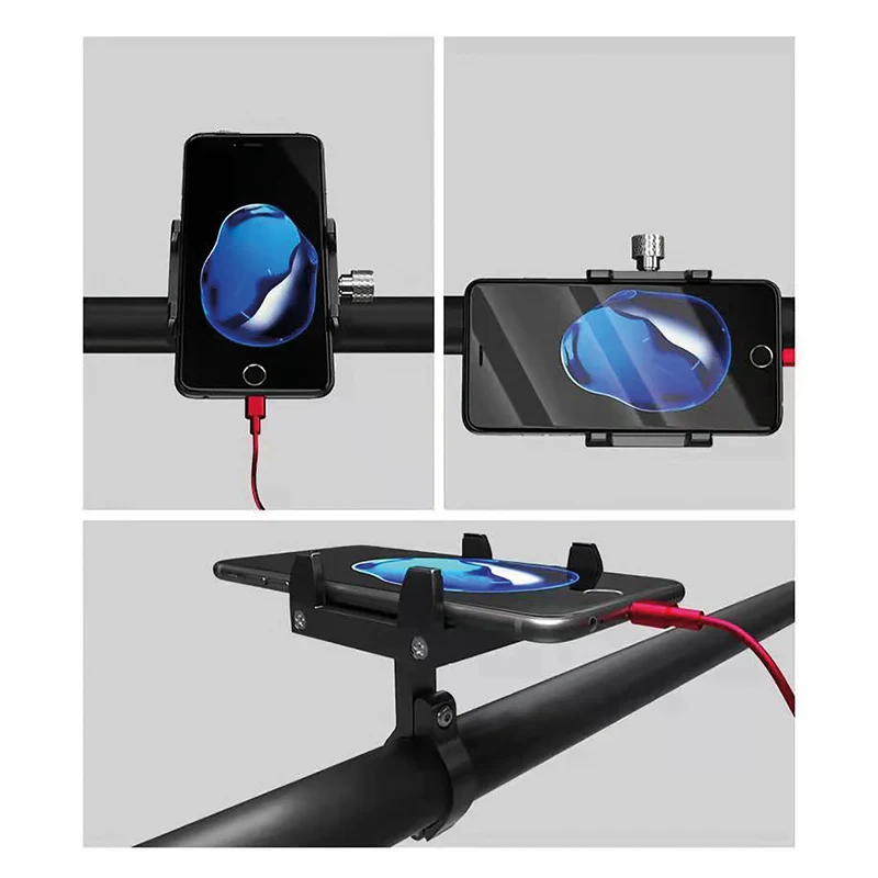 Fahrrad Handyhalterung "Luxury" - Vollmetall - stufenlos verstellbar zwischen 55 mm & 100 mm Breite - 360° drehbar - schwarz