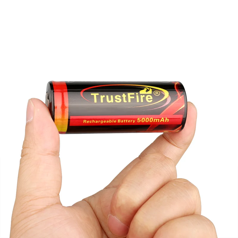 2 pcs 26650 Wiederaufladbarer 3,7V 5000MAh Lithium Ionen Akku mit Geschützter Platine für LED-Taschenlampen