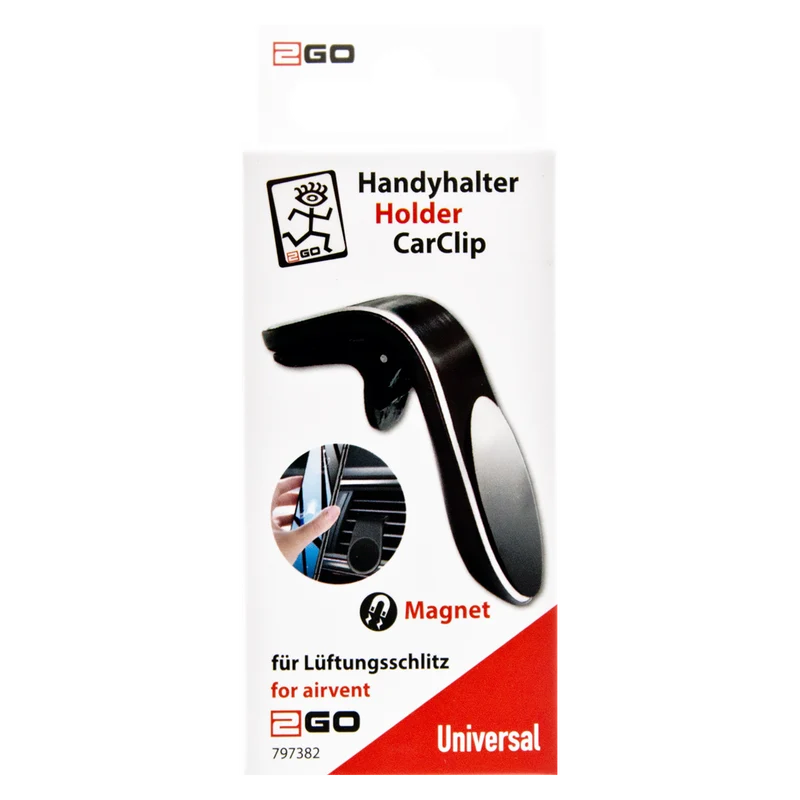 Universal Magnethalter "CarClip" - für den Lüftungsschlitz - starker Magnet - schwarz