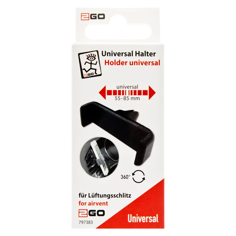 Universal Smartphone-Halterung - 50 mm bis 85 mm Breite - für den Lüftungsschlitz - schwarz