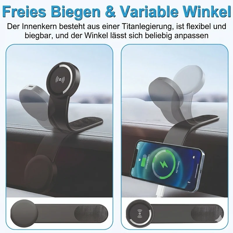 Universal Magnethalter "Flexcharge" - MagSafe kompatibel - inklusive Metallring zur universellen Nutzung - anthrazit