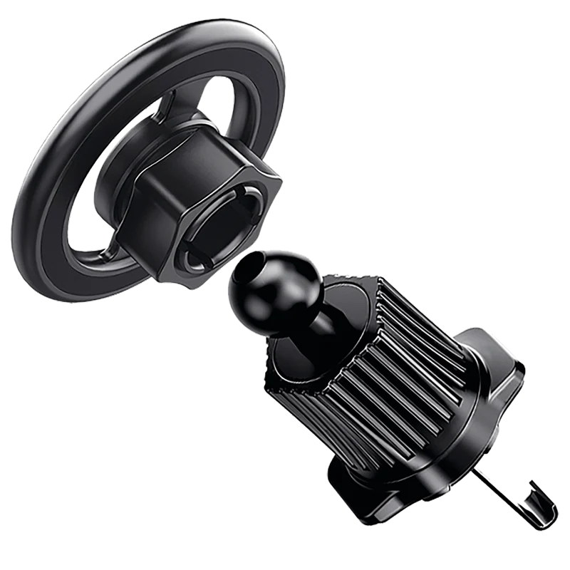 Universal Magnethalter "AirClip" - MagSafe kompatibel - inklusive Metallring zur universellen Nutzung - schwarz