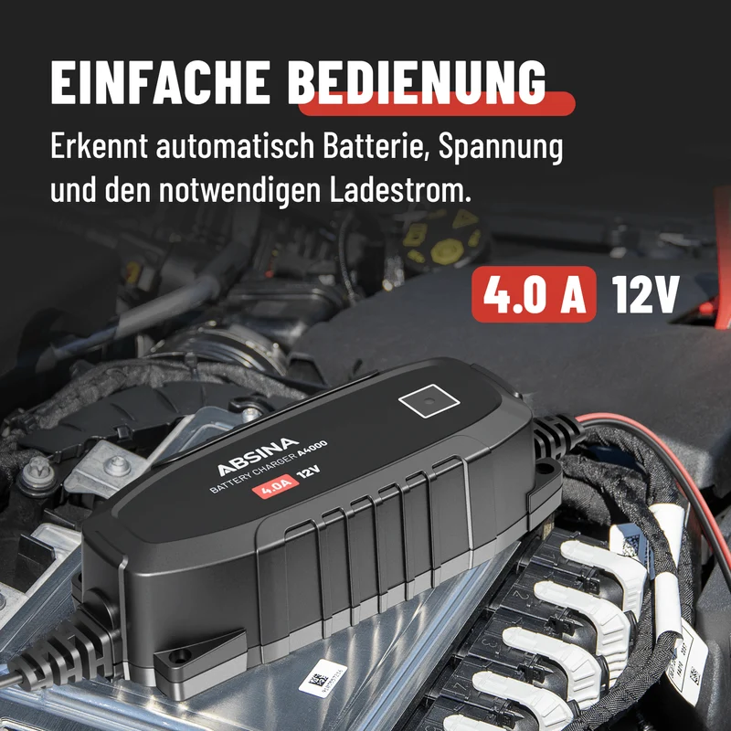 Ladegerät für Autobatterien A4000, 12 V, 4 A