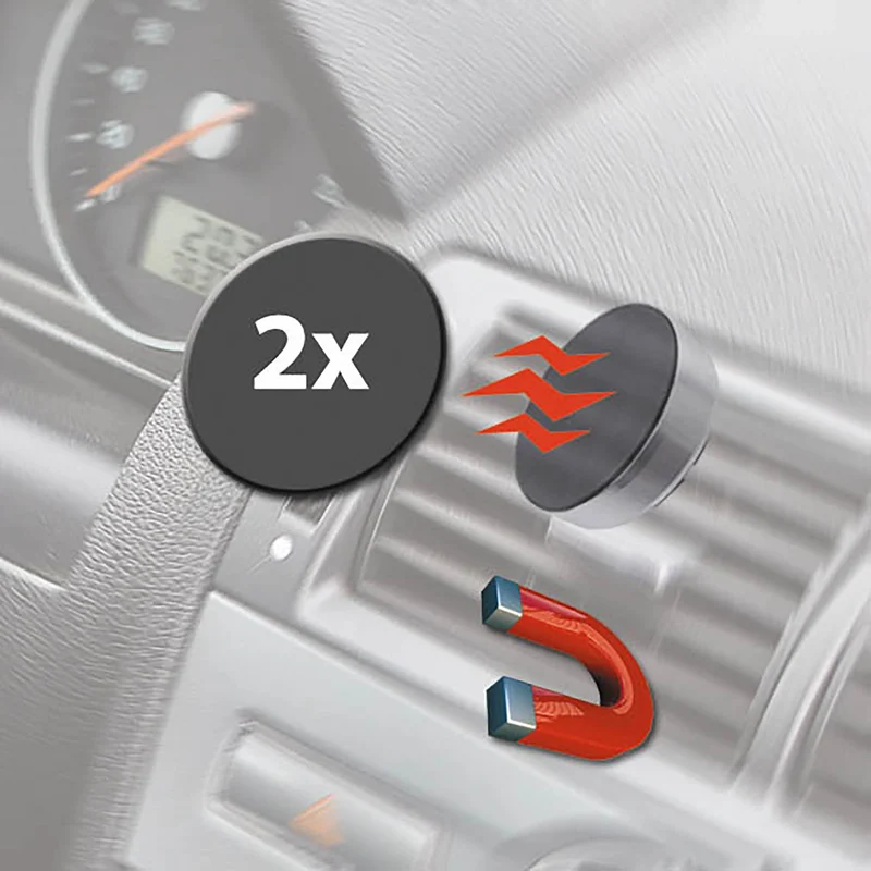 MAG Fix Zusatzsticker - selbstklebende Metallplatte zur Verwendung mit Magnethaltern - 2 Stück - silber