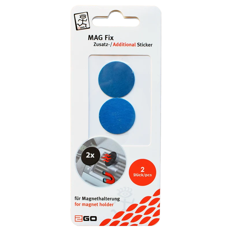 MAG Fix Zusatzsticker - selbstklebende Metallplatte zur Verwendung mit Magnethaltern - 2 Stück - silber