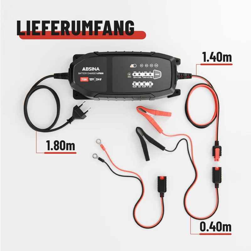 Batterieladegerät A7500, 12/24 V, bis 7,5 A