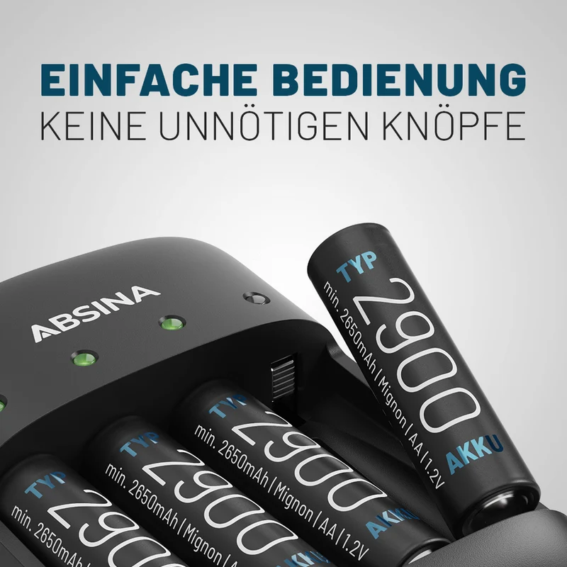 Akkuladegerät X4 für AA, AAA und Blockakkus mit 9 V