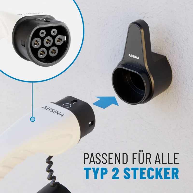 Wandhalterung für Typ 2 Ladekabel bis 10 m