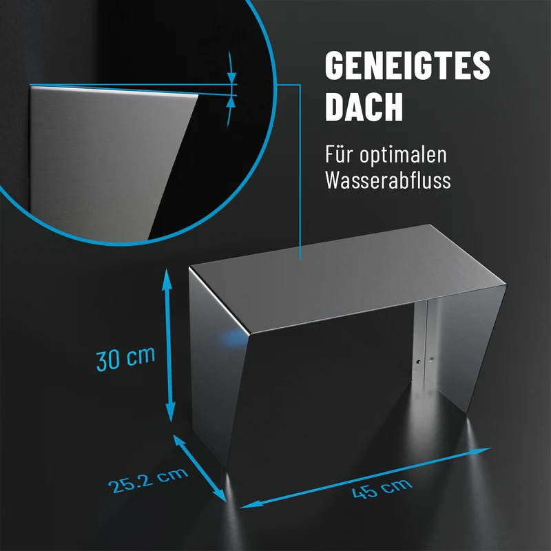 Schutzdach für Wallboxen aus Edelstahl