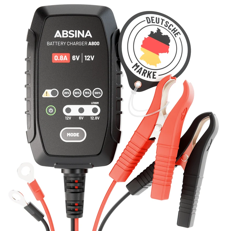 Ladegerät für Motorradbatterien A800, 6/12 V, 0,8 A
