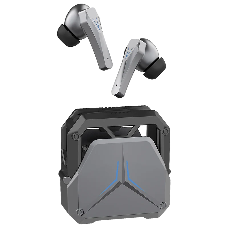 Bluetooth Headset "TWS Game" - Ladebox - Touch-Steuerung - LED-Illumination - silber