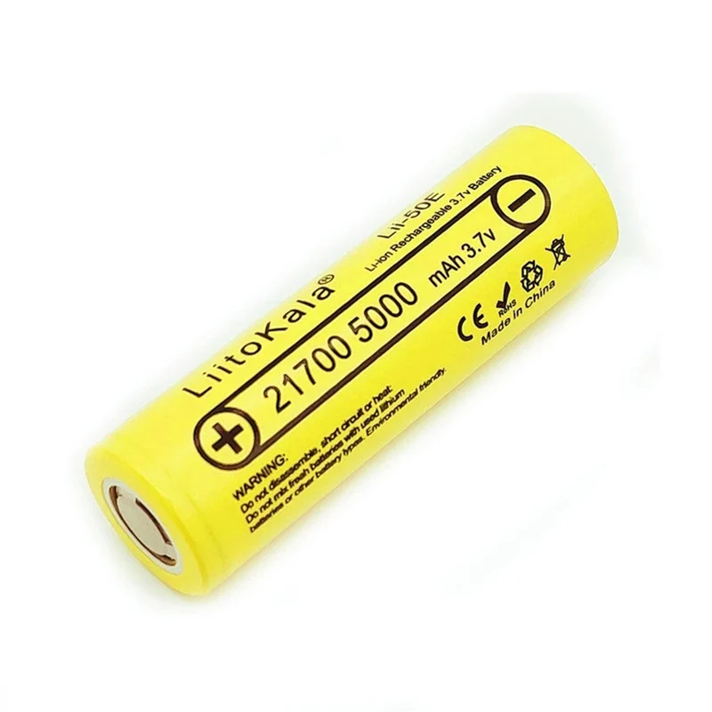 6pcs 21700 4800 5000mAh Lithium-Nickel-Akku 3,7V 50E Kit 3,7V 15A Leistung 5C Entladerate
