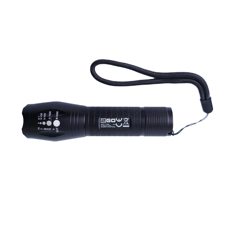 LED Taschenlampe "Travel" - 160 Lumen - 5 Modi - zoombar - mit Handschlaufe