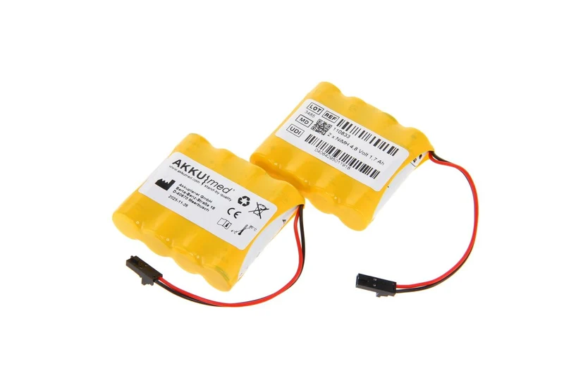 AKKUmed NiMH Akku passend für Aitecs Spritzenpumpe SEP10s, SEP12s, SP12s Pro - 4,8 V 1700mAh 57x14x52 mm