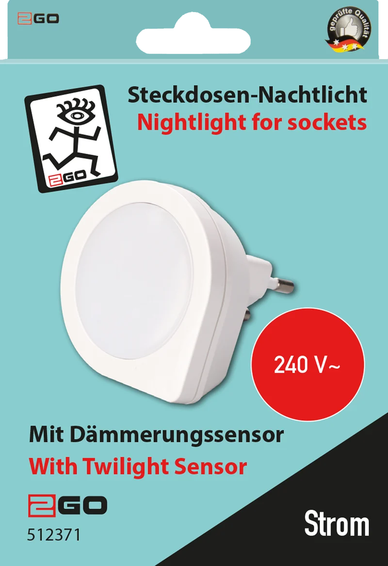 Steckdosen-Nachtlicht - LED - Dämmerungssensor - weiß
