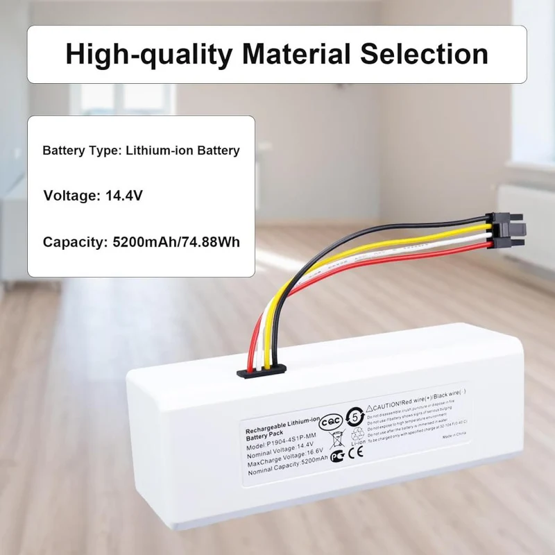 14,4V 5200 MAh Roboter Roborock Ersatzakku für Xiaomi 1C P1904-4S1P-MM Kehrstaubsauger Mijia 1C Dreame MC1808 SKV4093GL
