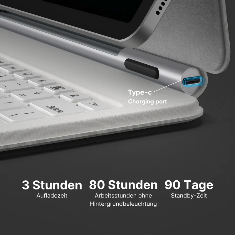 Astro - Kabellose Tastaturhülle mit Touchpad für Samsung Tab 12,4" & 11"