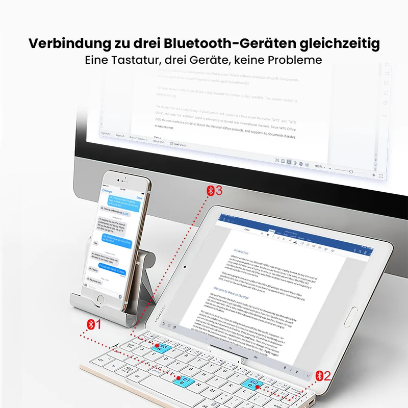 UltraFold Mini Ergonomische Kabellose Tastatur mit Bluetooth