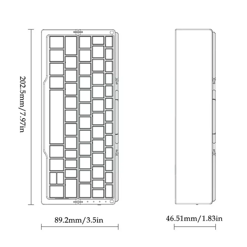 UltraFold Mini Ergonomische Kabellose Tastatur mit Bluetooth