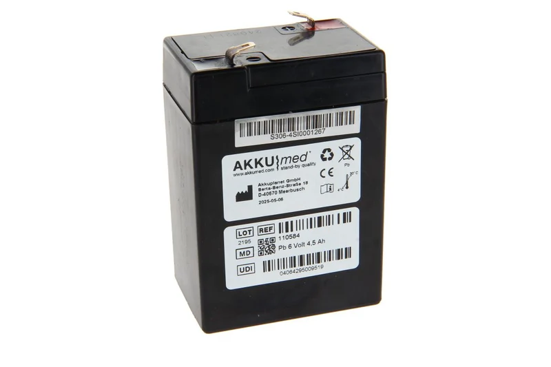 AKKUmed Bleiakku passend für Kirsch Medikamentenkühlschrank MED-100, MED-520 - 6 V 4500mAh 70x47x106 mm