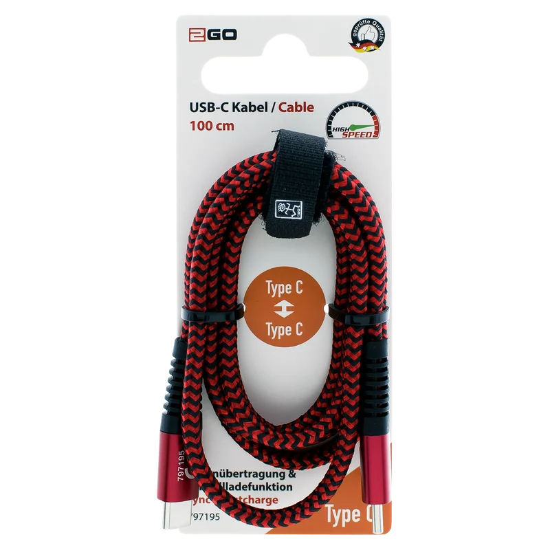 USB Datenkabel - USB Type-C auf USB Type-C - 100 cm - diverse Farben