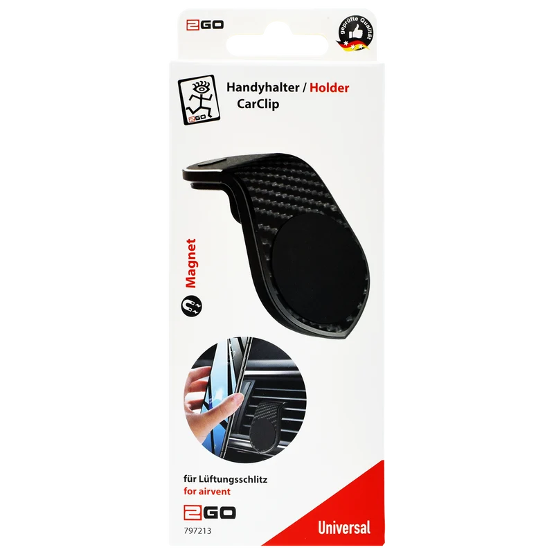 Universal Magnethalter "CarClip" - Magnet - inklusive Konterplatte - für Lüftungsschlitz - verschiedene Farben