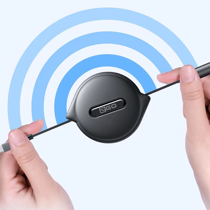 5 in 1 USB Ladekabel mit Aufroll-Automatik - USB A / USB Type-C auf Micro-USB / 8-Pin (Lightning) / USB Type-C - 20 cm bis 100 cm variabel - schwarz