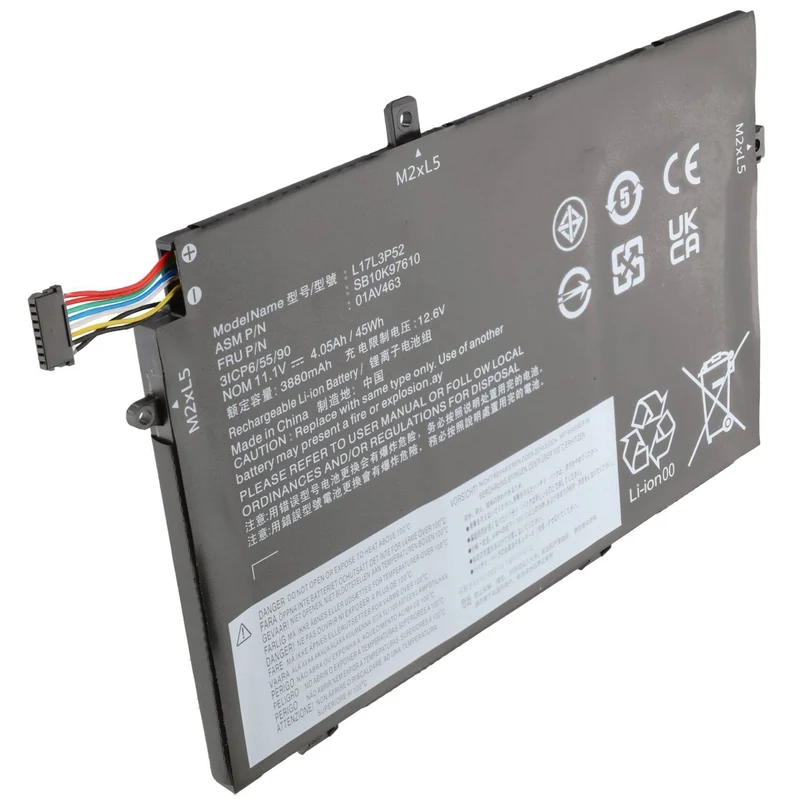 AccuCell Akku kompatibel für Lenovo Thinkpad L480, L580 Li-Polymer, 11,1V, 4055mAh, 45Wh