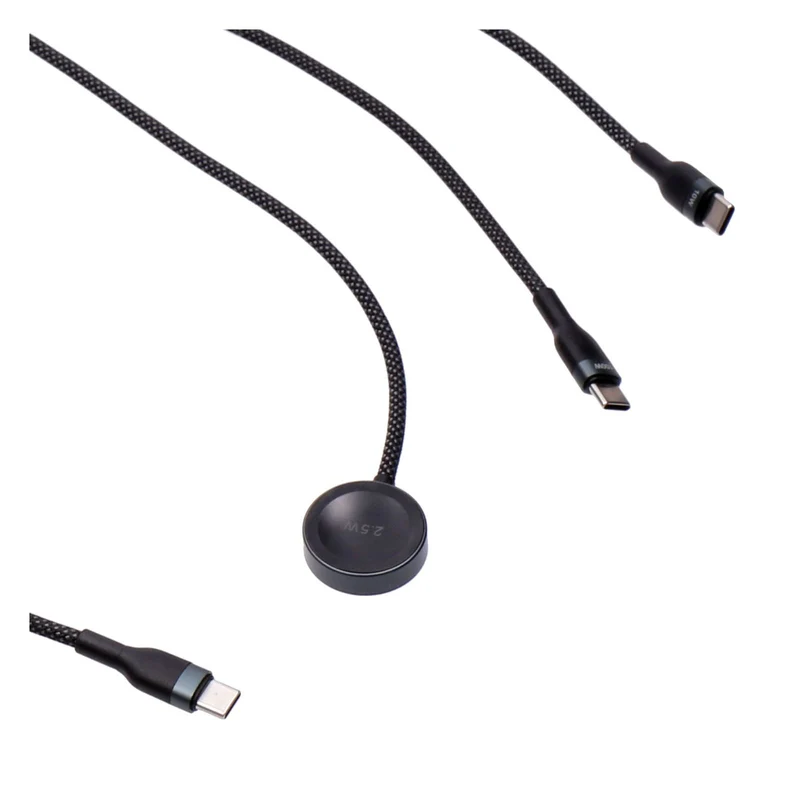 SDL 3 in 1 Lade und Sync-Kabel schwarz passend für Apple Watch und USB-C