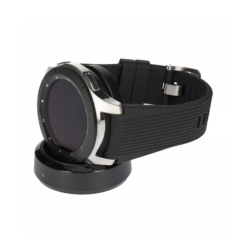 Samsung Galaxy Watch 46mm LTE Silber Silikonarmband Schwarz