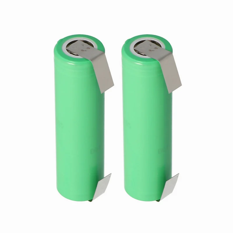 2 Stück INR18650-25R 2500mAh 3,6V-3,7V ungeschützt mit Lötfahne U-Form
