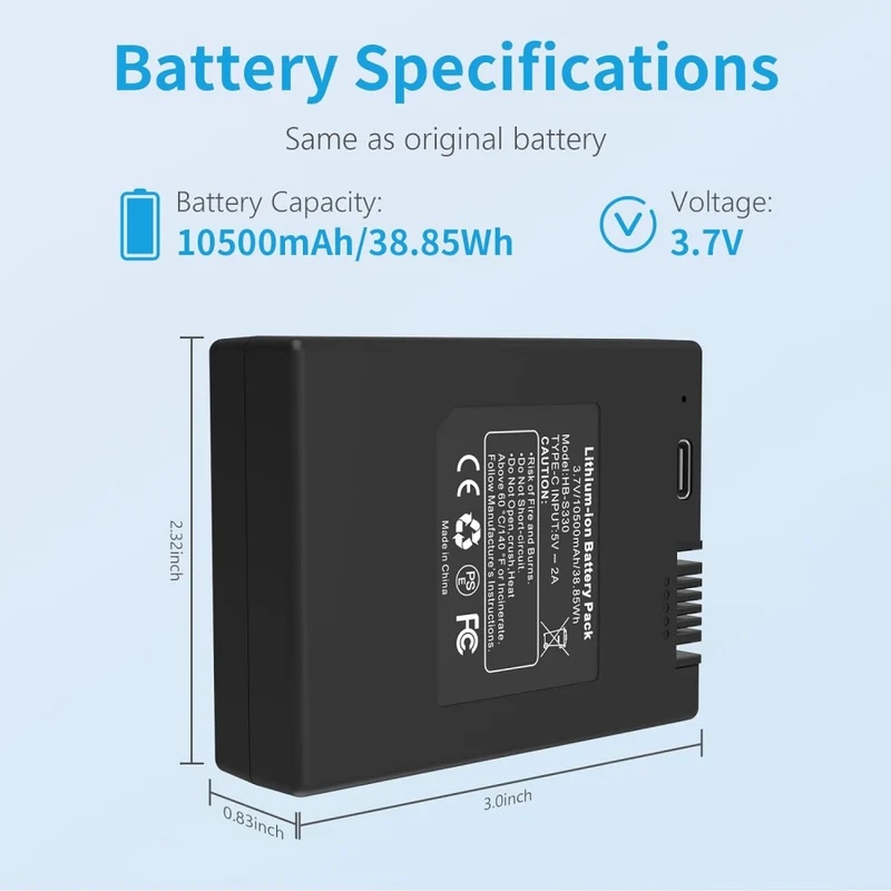 3,7V 10500mAh Ersatz Batterie für Smart Drop Eufy Smart Lock S330 E330 S230 Modell T8520 Sicherheit 3-in-1 Video