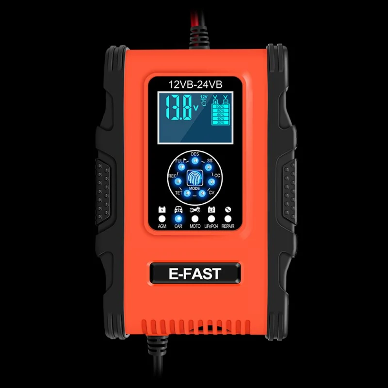 12V/12A 24V/6A E-FAST Batterieladegerät Lithium-Eisenphosphat-Batterieladegerät intelligentes Impuls-Reparatur-Ladegerät